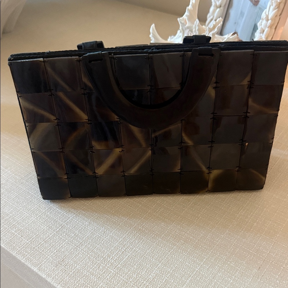 Vintage Horn Black and Brown Women's Handbag